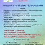 Pozvánka na školení dobrovolníků