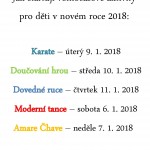 Volnočasové aktivity od ledna 2018